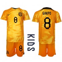 Dječji Nogometni Dres Nizozemska Cody Gakpo #8 Domaci SP 2022 Kratak Rukav (+ Kratke hlače)